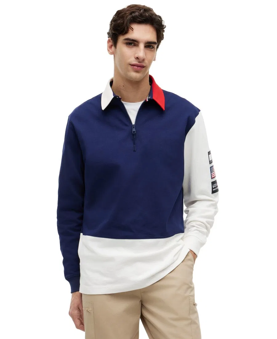 Рубашка-регби с воротником и цветовой блокировкой U.S. SailGP Tommy Hilfiger, Yale Navy/Ecru