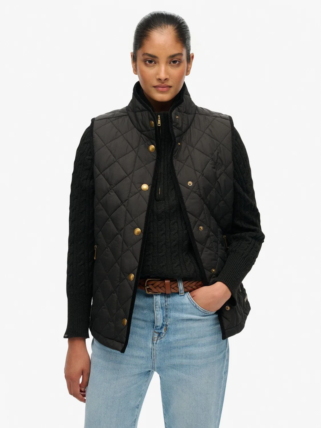 Жилет Superdry Estate Country Liner, черный