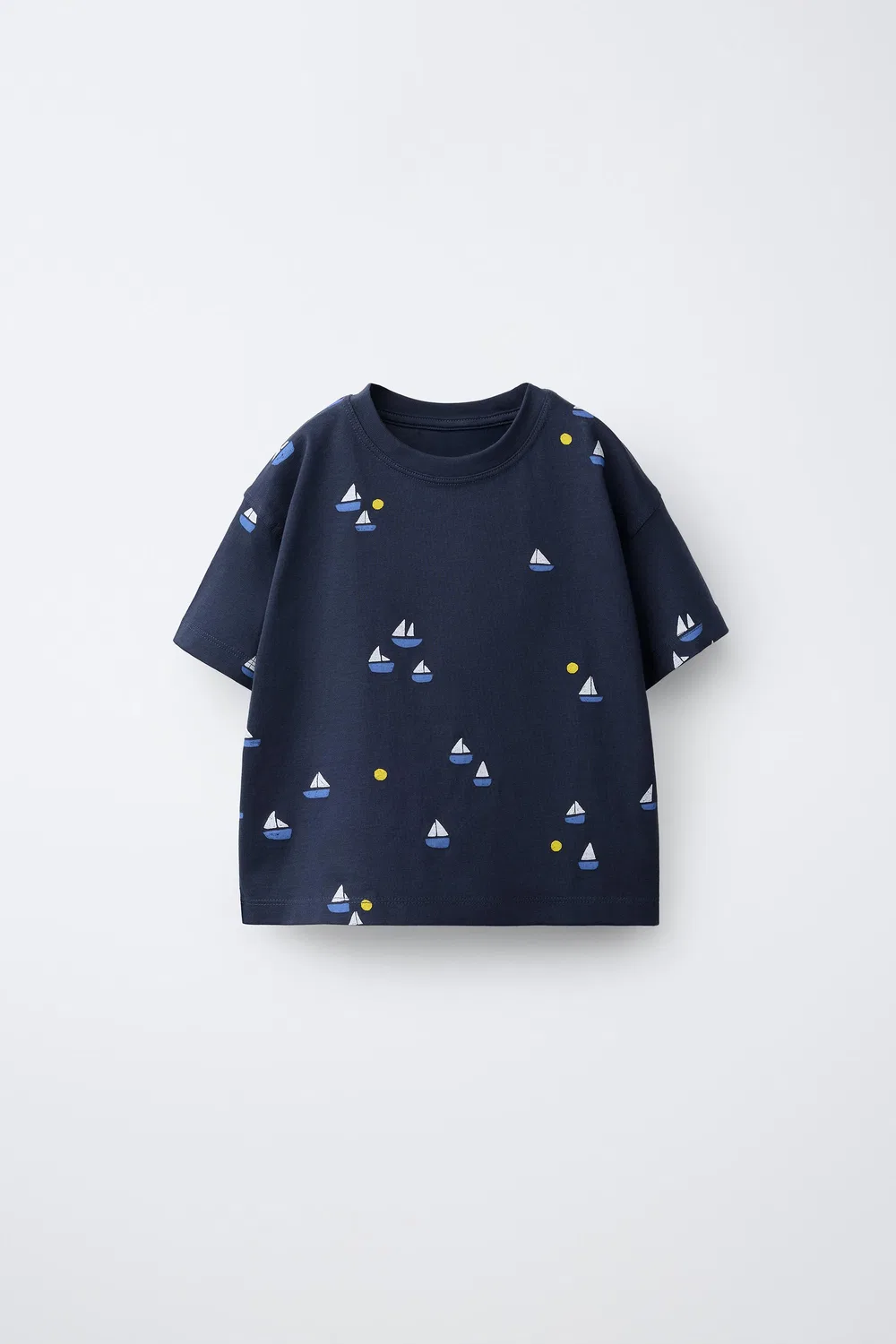 Футболка с принтом лодки ZARA, Navy Blue