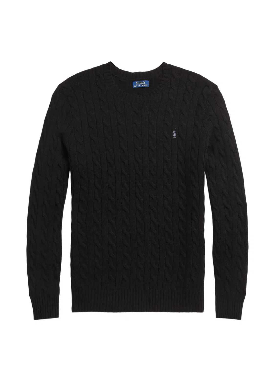 Свитер с косами из шерсти и кашемира Polo Ralph Lauren, черный