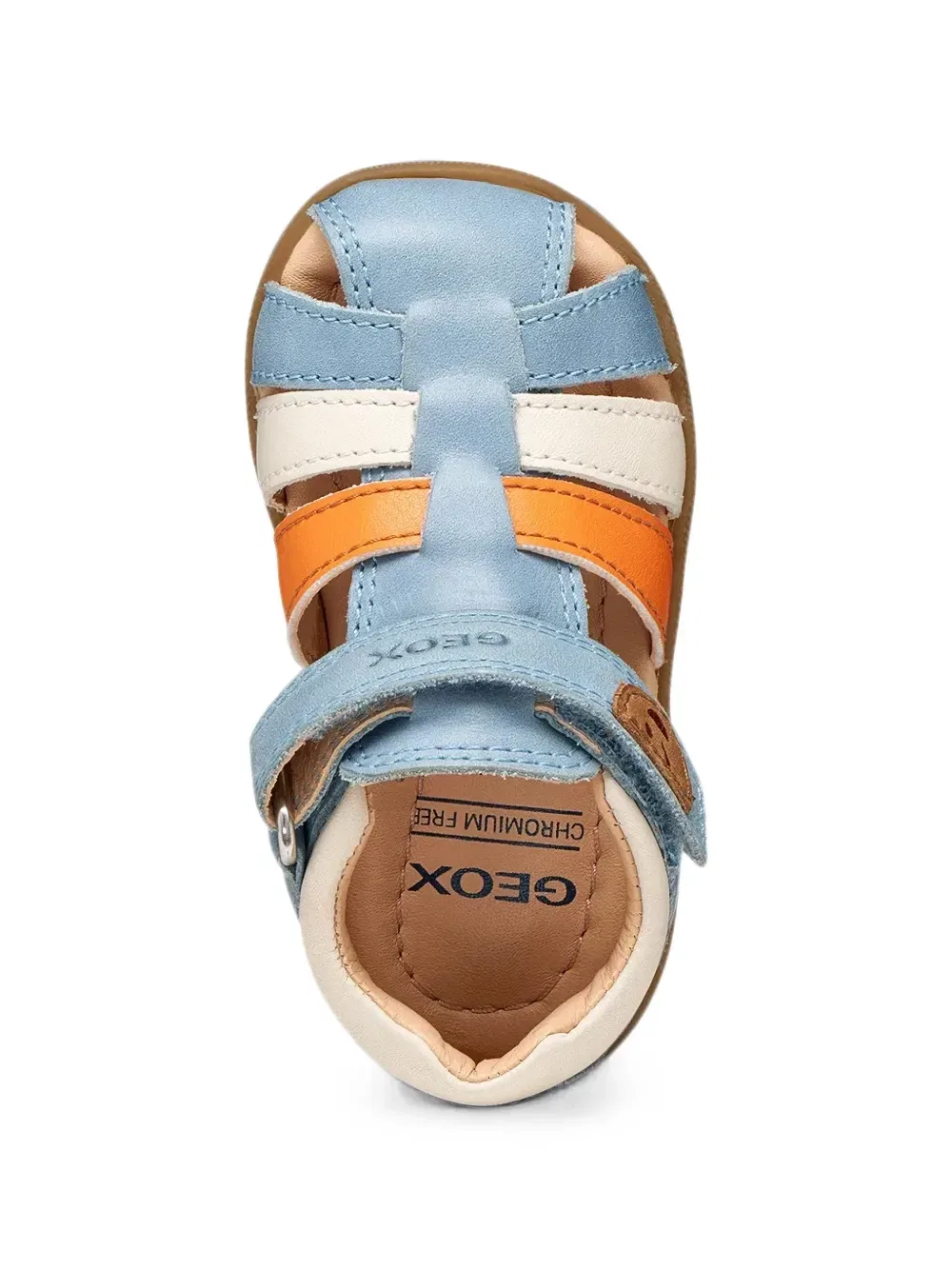 Сандалии с сенсорной застежкой из кожи Geox Kids, синий — фото 4