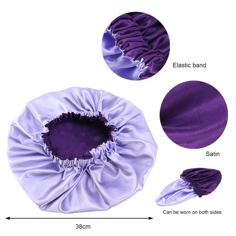 Чепчик для сна Satin Double Layer Vobozeany, Sky Blue — фото 3
