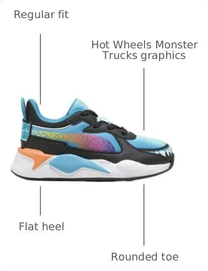 Детские кроссовки для мальчиков с принтом Hot Wheels Rs X 2 PUMA, Blue — фото 3