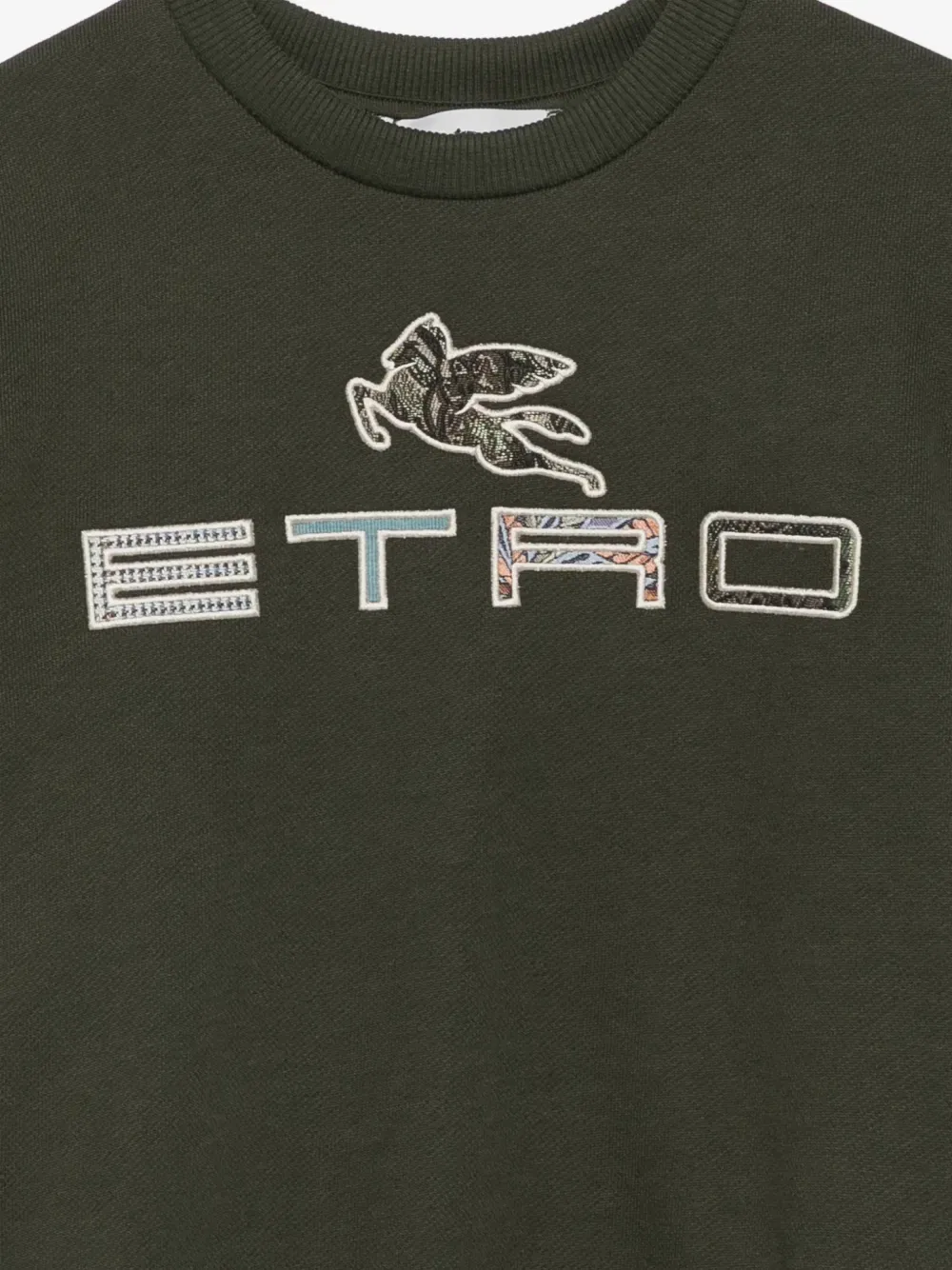 Толстовка с вышивкой логотипа Pegaso ETRO KIDS, зеленый — фото 3