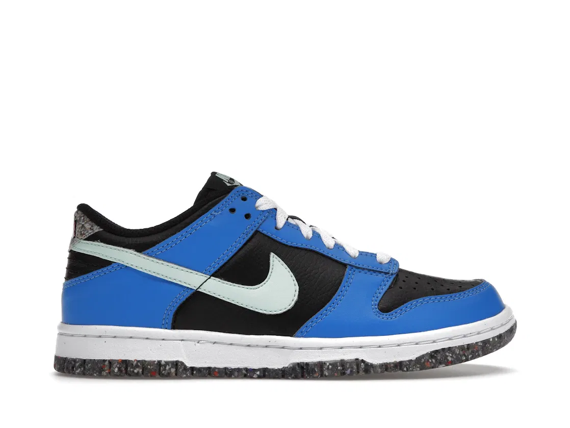 Детские кроссовки для мальчиков и девочек с экологичным дизайном Nike Dunk Low Crater Nike, Black/Light Photo Blue/Active Pink/Mint Foam
