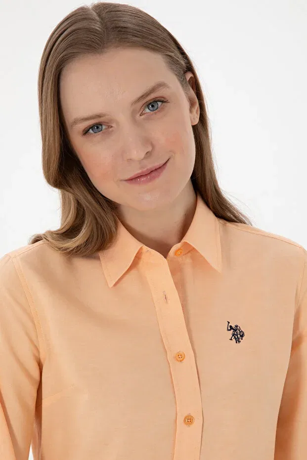Женская рубашка с длинным рукавом Basics U.S. Polo Assn., Melon — фото 3