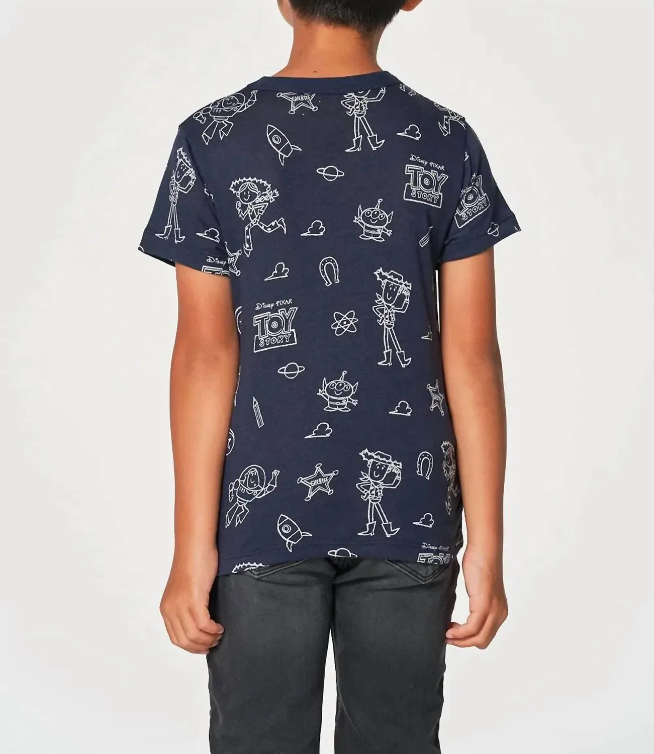Детская футболка для мальчиков с коротким рукавом и принтом Toy Story Doodle Pattern Chaser, Avalon — фото 3