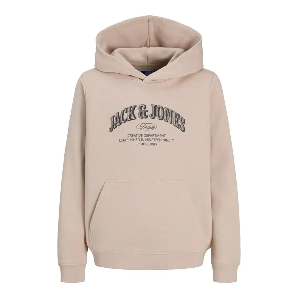 Детское худи с принтом Denver Logo Jack & jones, Beige — фото 3
