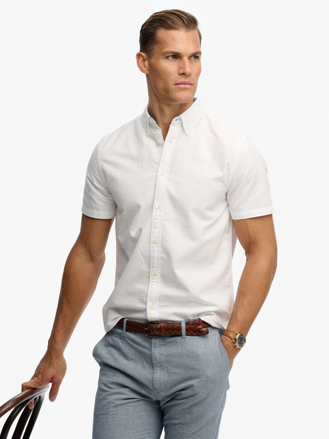 Рубашка повседневная Oxford Superdry, белый
