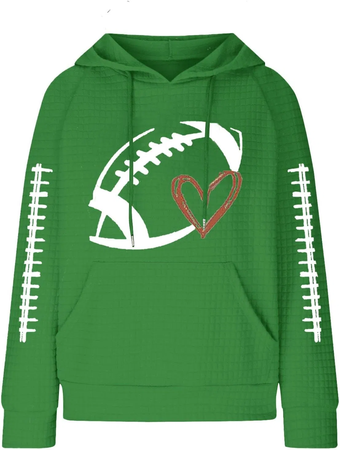 Женский свитшот с капюшоном, с принтом, Football Hooded, зелёный — фото 4