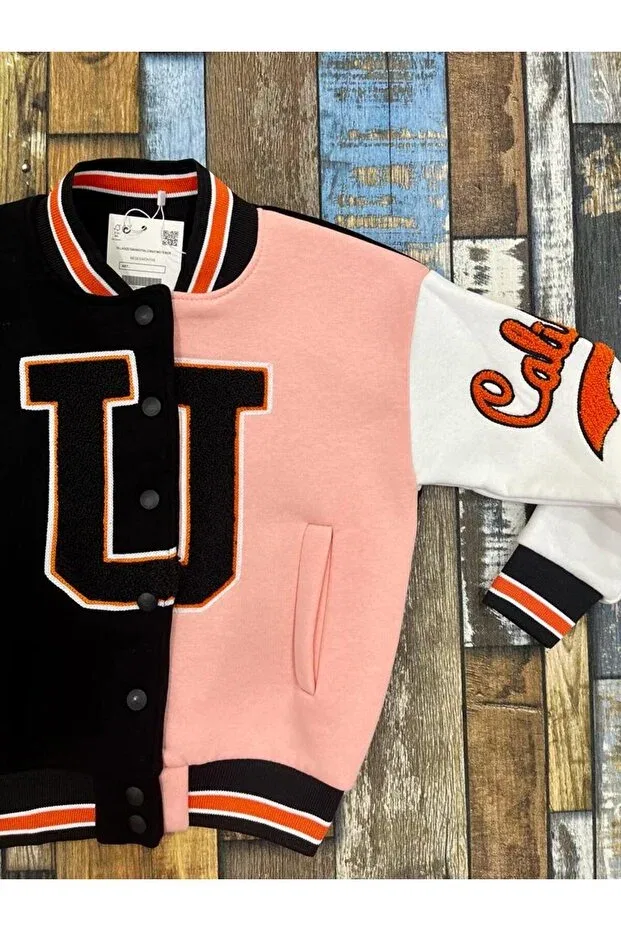 Детская куртка для девочек с вышивкой California Kids Collage Jacket Esterella, Somon — фото 4