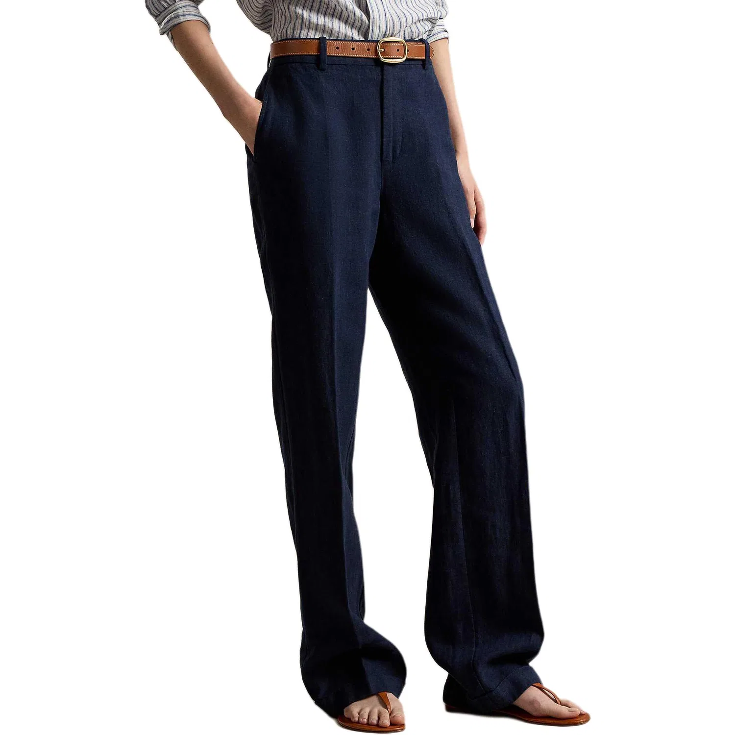Женские повседневные брюки со средним прямым кроем Polo Ralph Lauren, Dark Blue — фото 4