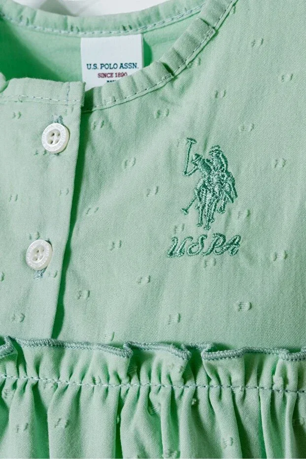 Детский комбинезон для девочек хлопковый U.S. Polo Assn., Green — фото 2