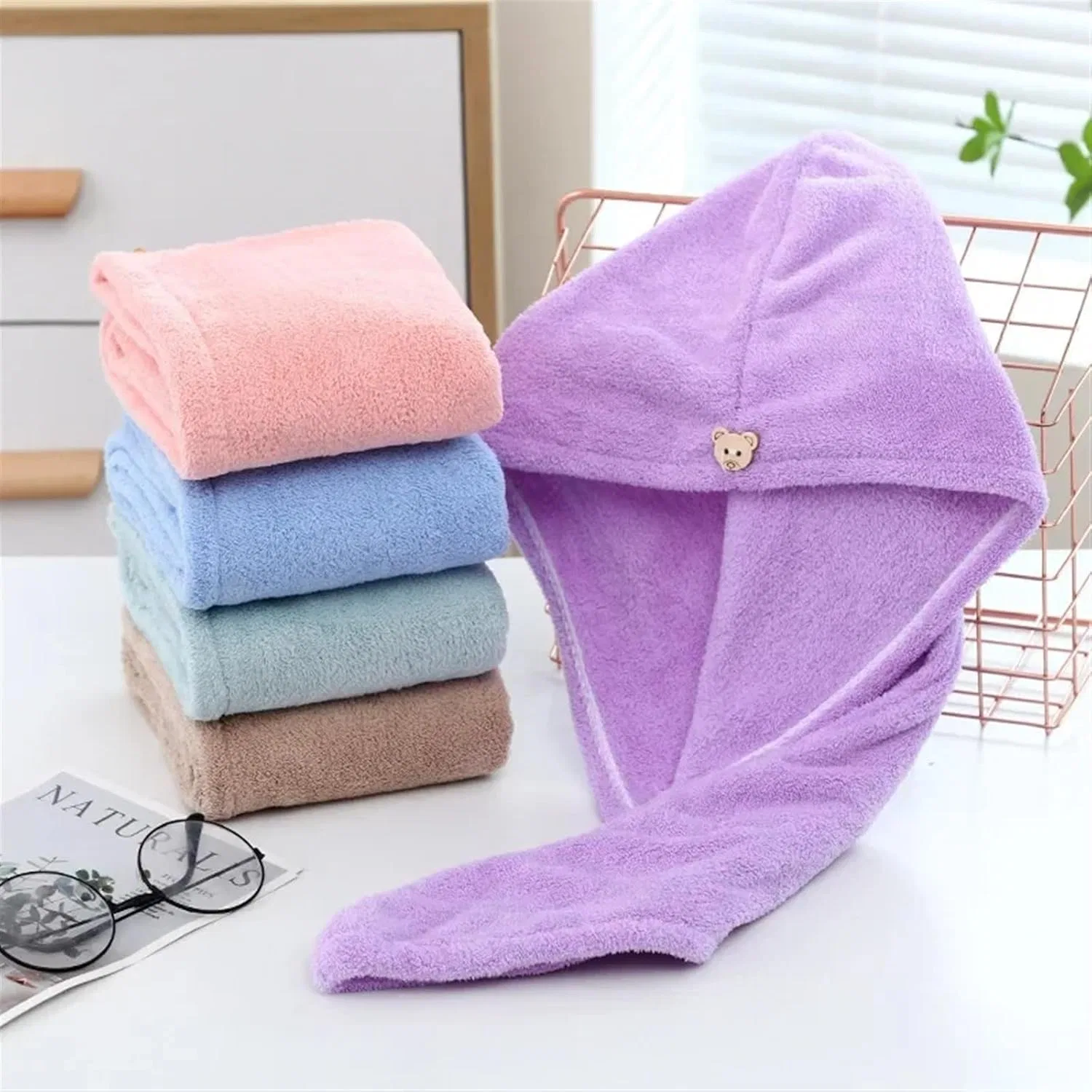 Шапочка для душа, Microfiber, AYWTIUN, Purple — фото 2