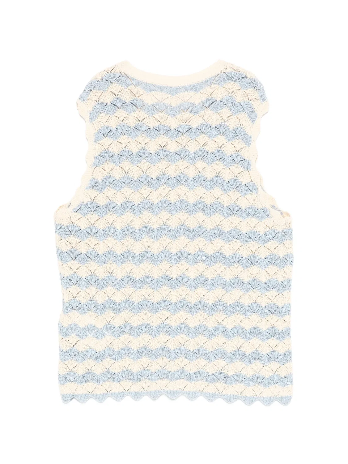 Топ в технике кроше с фестонами Zimmermann Kids, нейтральные цвета — фото 2