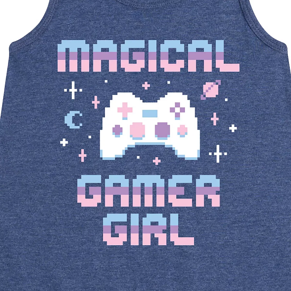 Детское платье-трапеция для девочек без рукавов Magical Gamer Girl Instant Message, Heather Navy — фото 2