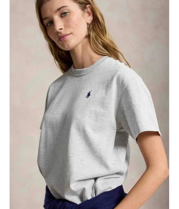 Женская футболка Relaxed Fit Polo Ralph Lauren, серый — фото 4