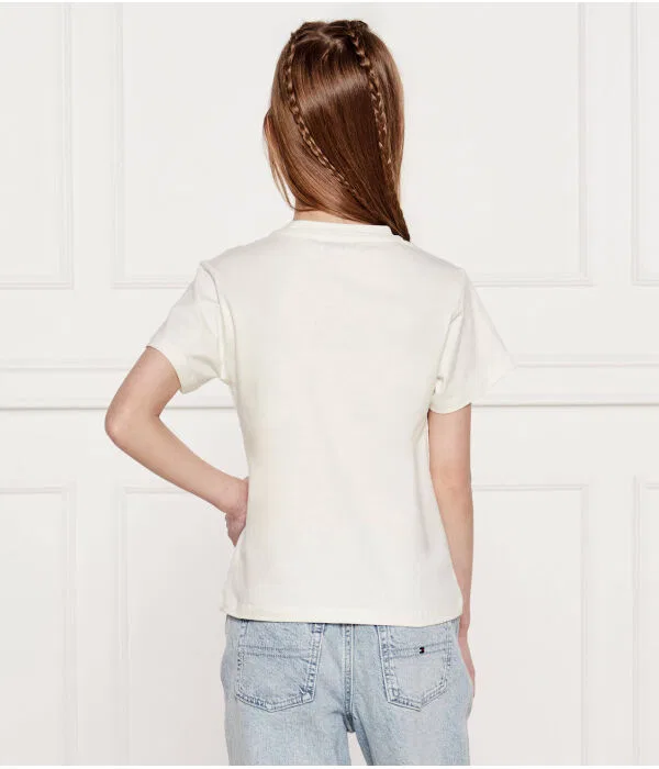 Детская футболка с принтом O-Neck T-Shirt Oversize Fit Pinko Up, Écru — фото 3