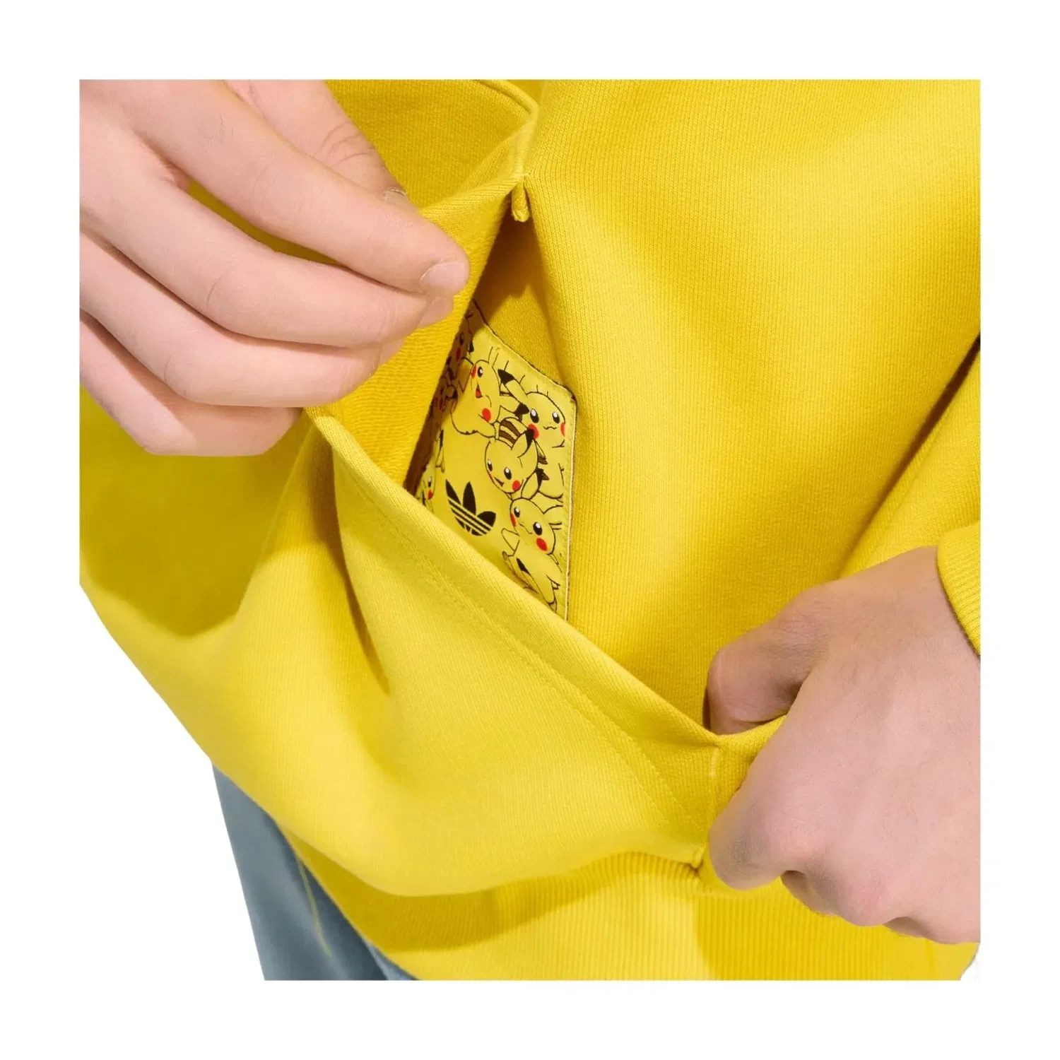 Мужское худи Pokemon Teamgeist Hoodie Asia Sizing 'Hazy Yellow' adidas, Hazy Yellow — фото 4