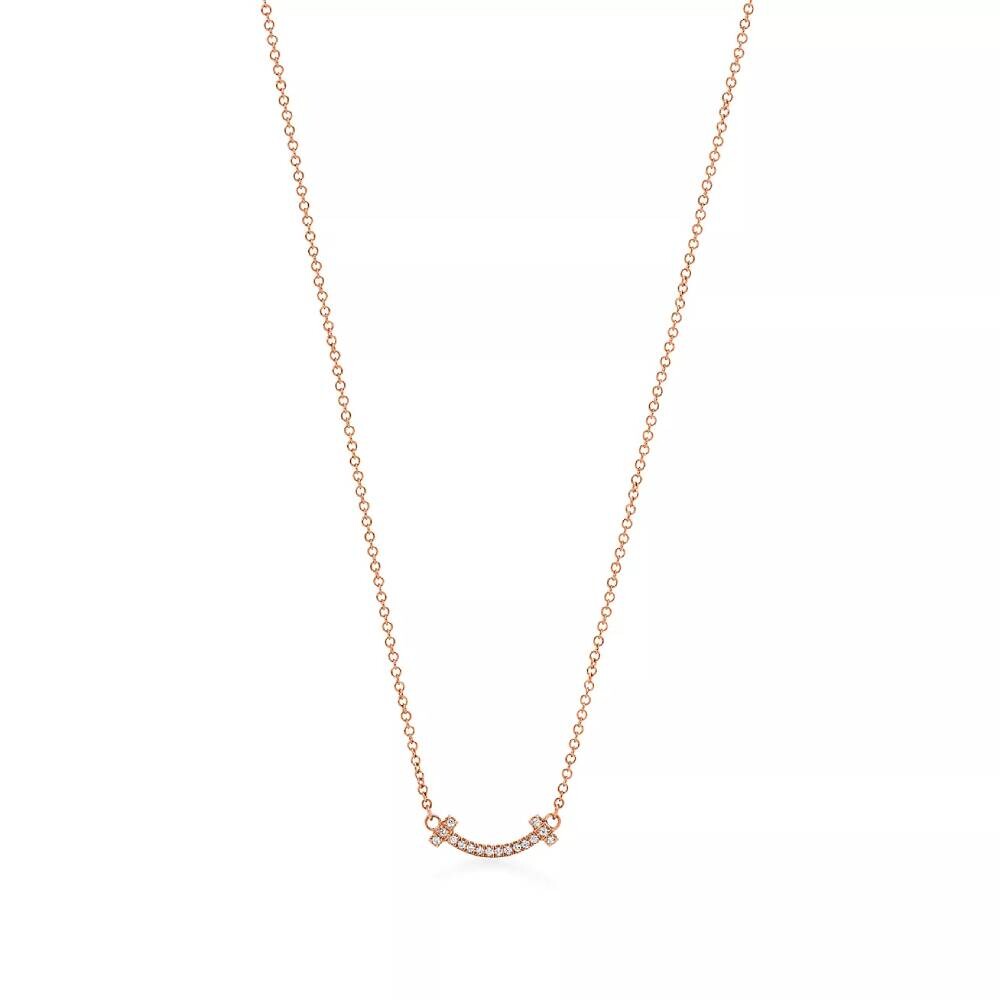 

Кулон с цепочкой Tiffany & Co. Smile, розовое золото с бриллиантами