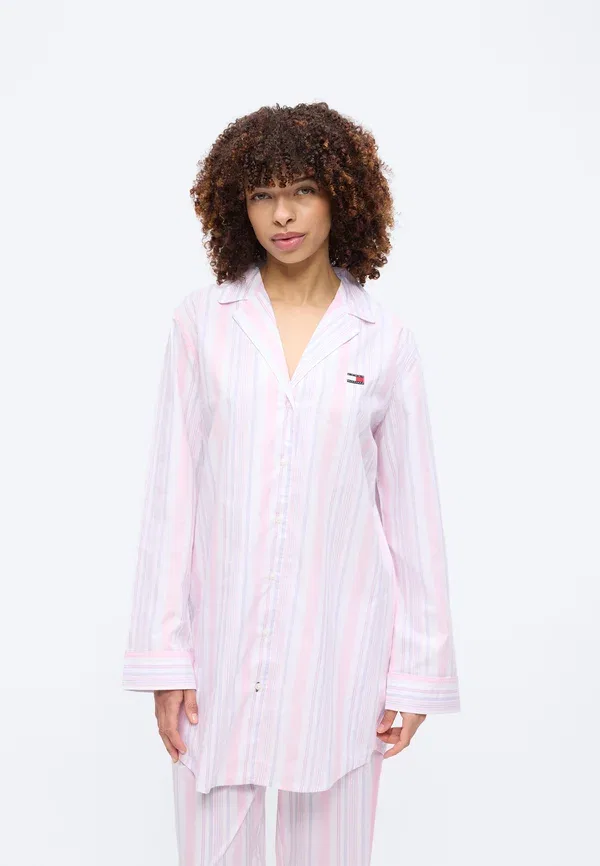 Ночная сорочка Tommy Hilfiger Heritage logo poplin shirt nightdress nightie, классический розовый — фото 3