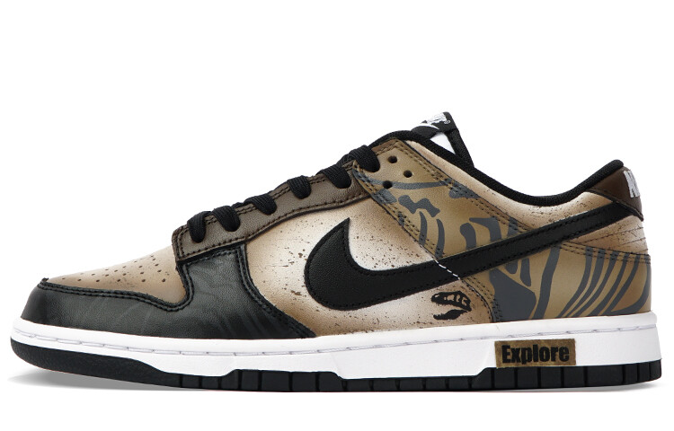 

Кроссовки Nike Dunk Skateboarding Shoes Unisex Low-top Brown/Black, белый/черный