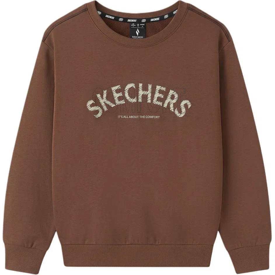 Детский свитшот с круглым вырезом Cocoa Brown/05KQ Skechers, Cocoa Brown