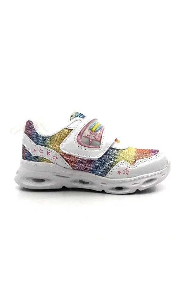 Детские кроссовки для девочек с подсветкой Vicco, White