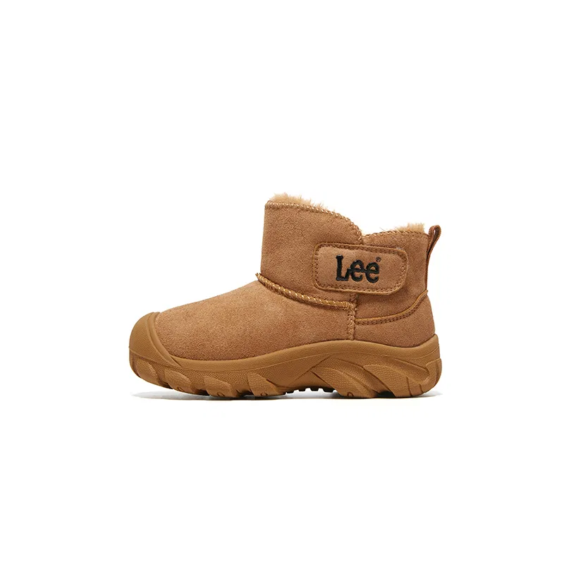 Детские зимние ботинки из синтетической кожи с липучкой High top Lee, Gray Green — фото 3