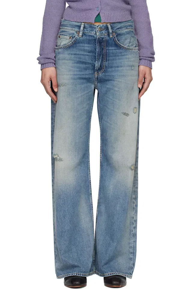 Синие джинсы стандартного кроя 2021 года Acne Studios