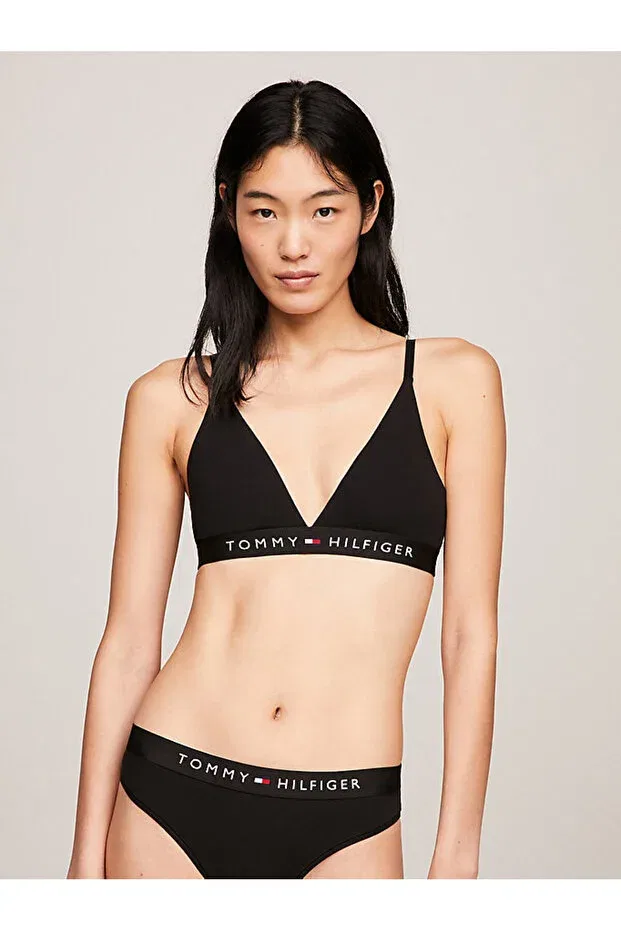 Женский спортивный бюстгальтер с v-образным вырезом Tommy Hilfiger, Black