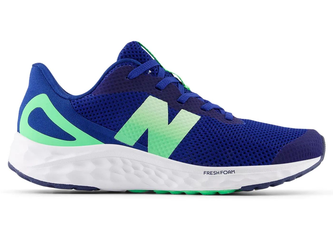 Детские кроссовки с технологией Fresh Foam New Balance Fresh Foam Arishi v4 Lace, Galaxy Blue Lime Leaf Navy