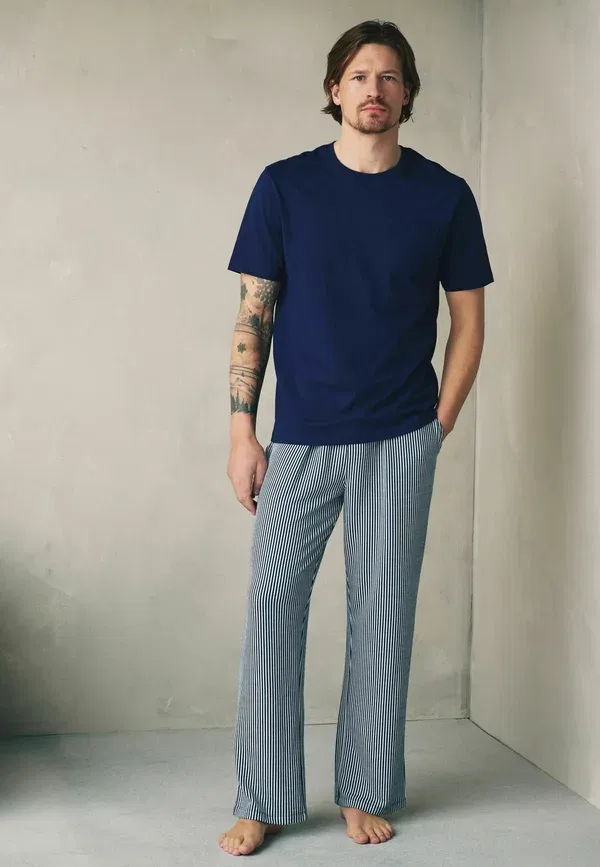 Пижамный комплект из хлопка Regular fit Short sleeve set Next, Navy blue, темно-синий