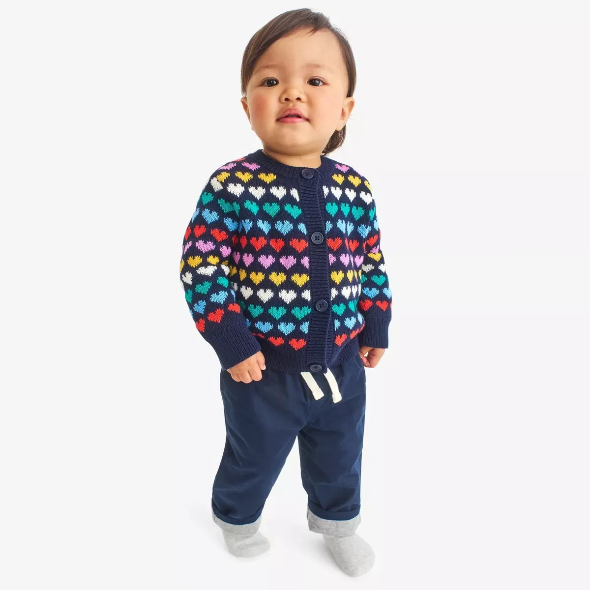 Детские штаны-чинос на подкладке с утяжкой Primary Baby, Dark Navy — фото 2