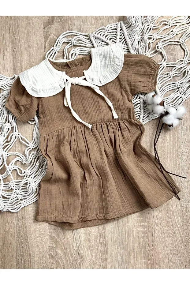 Детское платье для девочек хлопковое Milna Baby&Kids, Brown — фото 2
