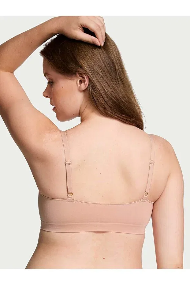 Женские бралетт без косточек с бретельками-спагетти Seamless shaping shaper bralet Victoria'S Secret, Iced Coffee — фото 3