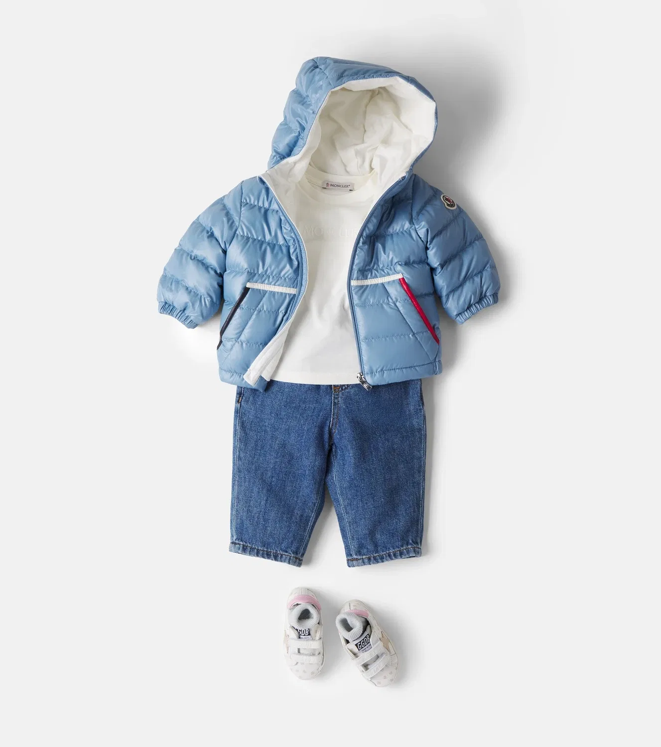 Детская легкая куртка с наполнителем из пуха Icarus Moncler Enfant, синий — фото 2