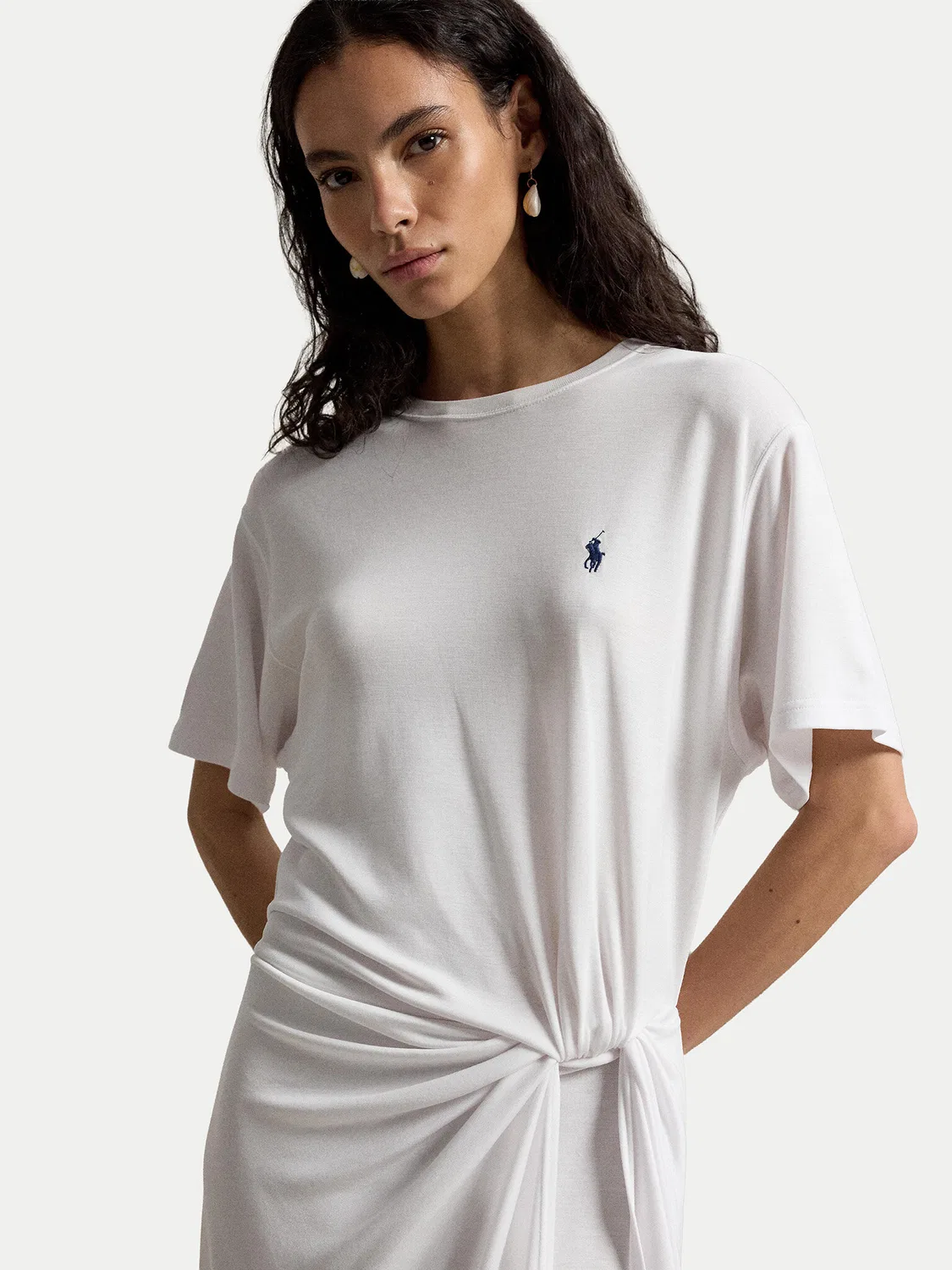 Женское платье на каждый день свободного кроя Polo Ralph Lauren, белый — фото 4