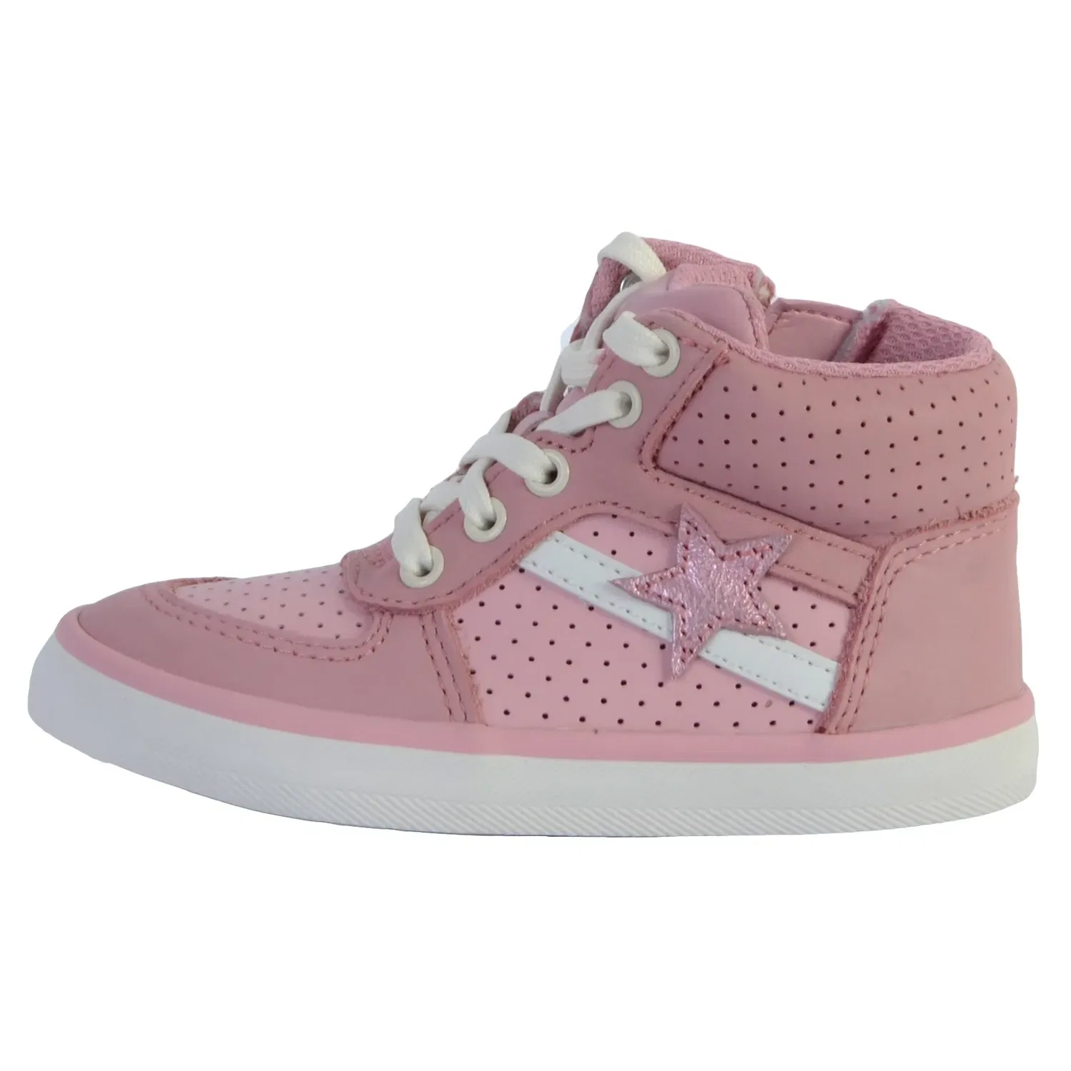 Кроссовки высокие кожаные детские City Flake Clarks, розовый