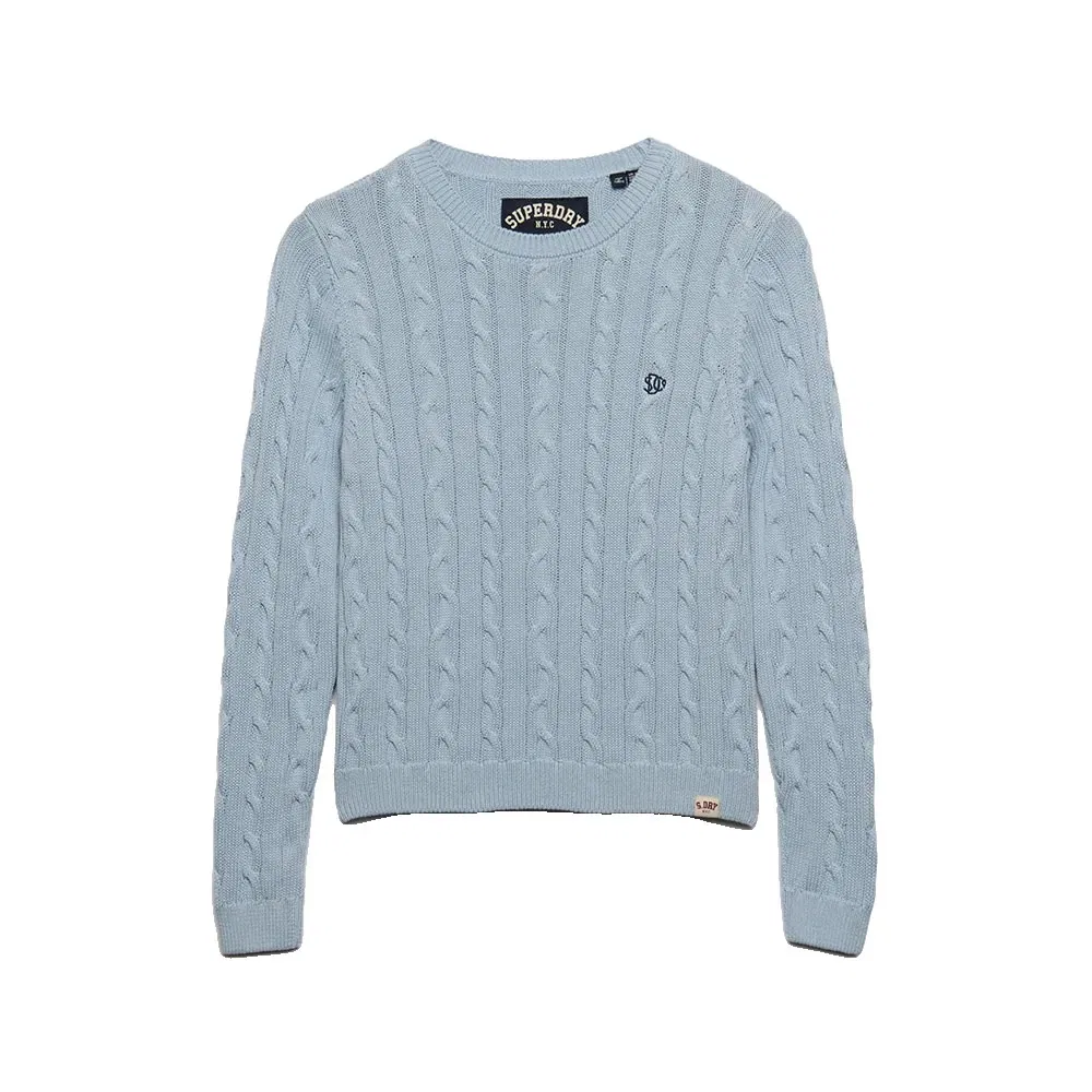 Женский свитер с косами Superdry Essentials SD&CO Cable Jumper, Blue — фото 3