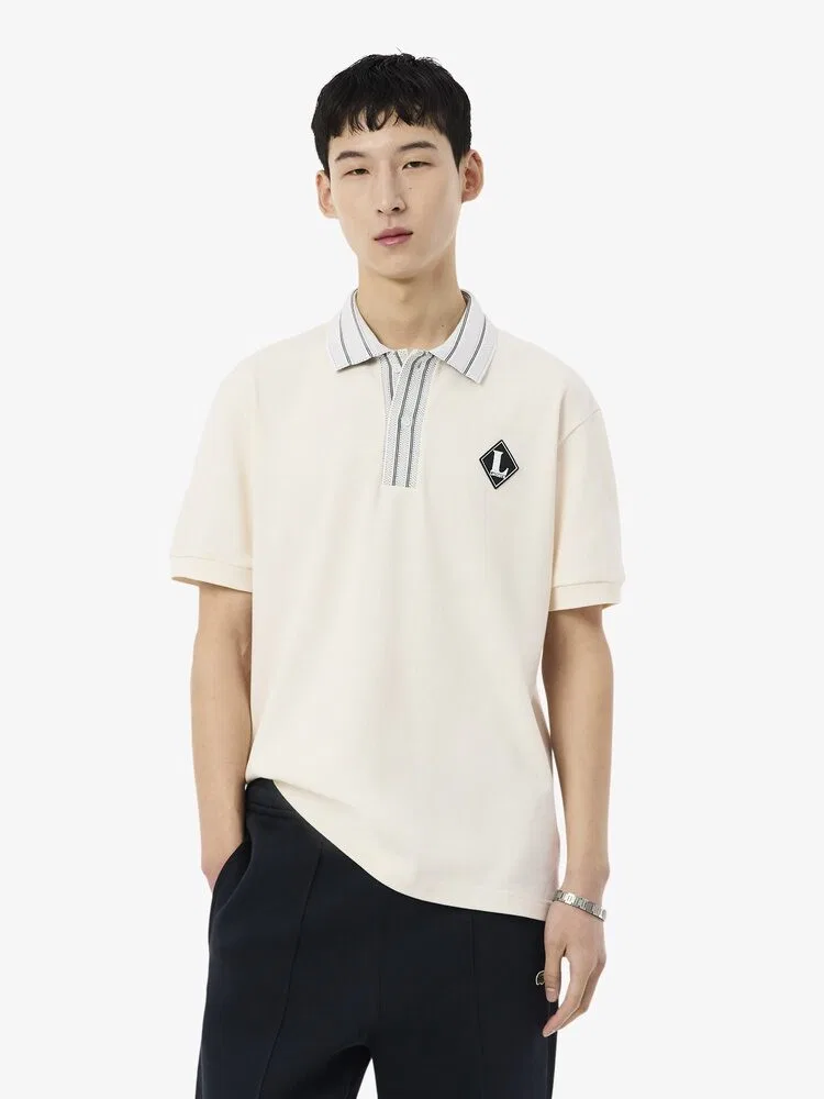 Футболка поло Lacoste с логотипом, слоновая кость