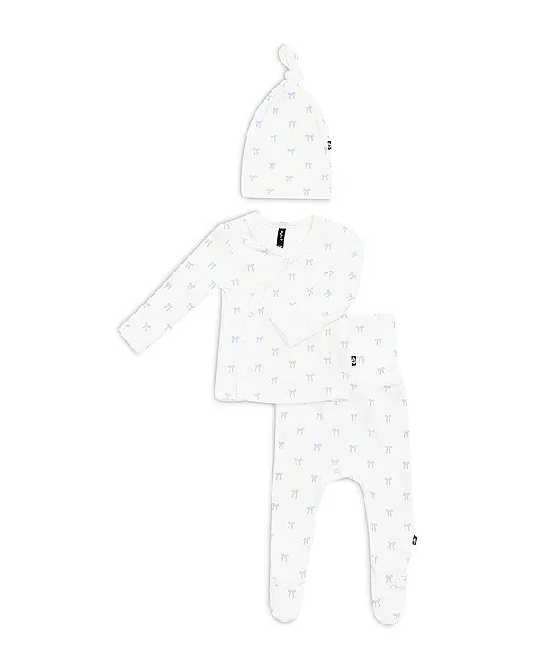 Детский комплект для новорожденных с пикотным краем Take Me Home Hat Top & Footed Pants Set Kyte Baby, Sweet Blue