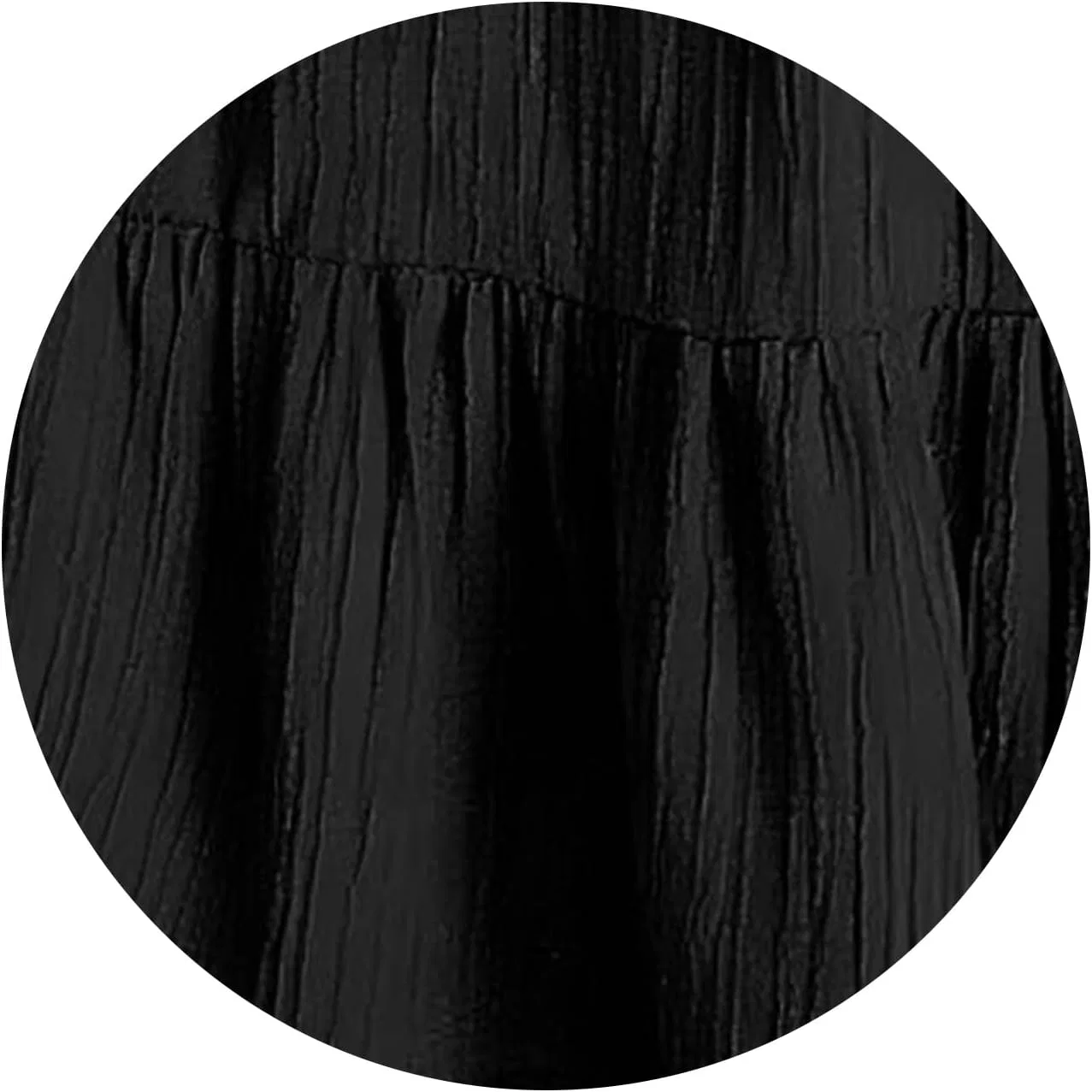 Женское повседневное платье миди свободного кроя V-образным вырезом, Black — фото 3