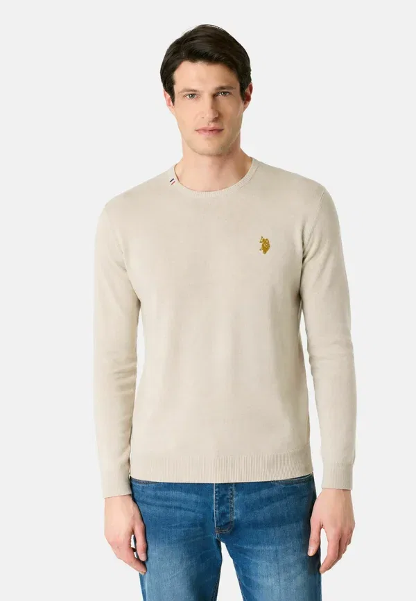 Свитер хлопковый Burt U.S. Polo Assn., beige chiaro, бежевый