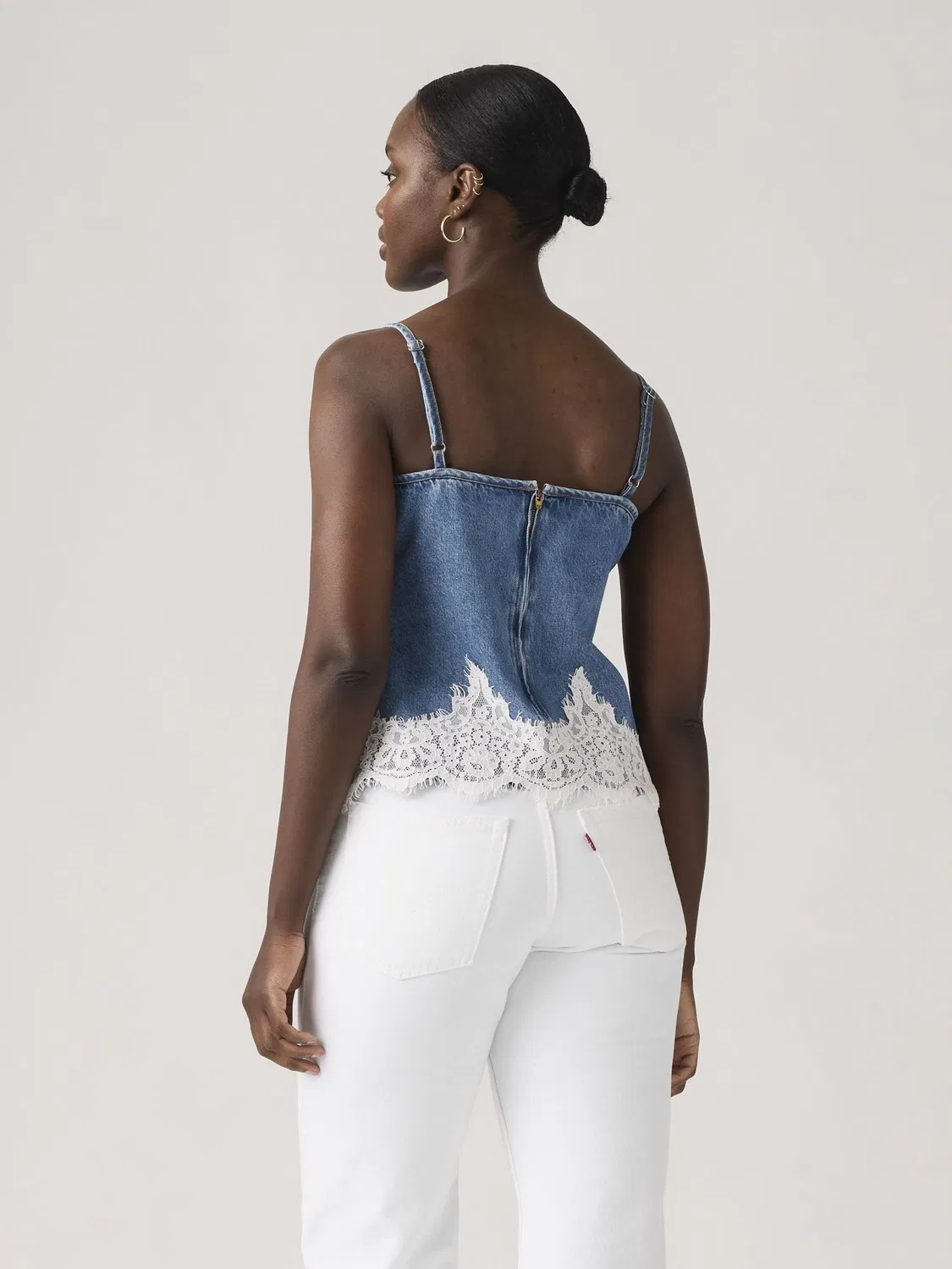 Топ-ками Levi's Denim Lace Trim, синий — фото 2