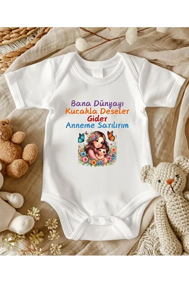 Детское боди-комбинезон для девочек с принтом If you tell me to hug the world, i'll hug my mom Lupi, Crayz Taba