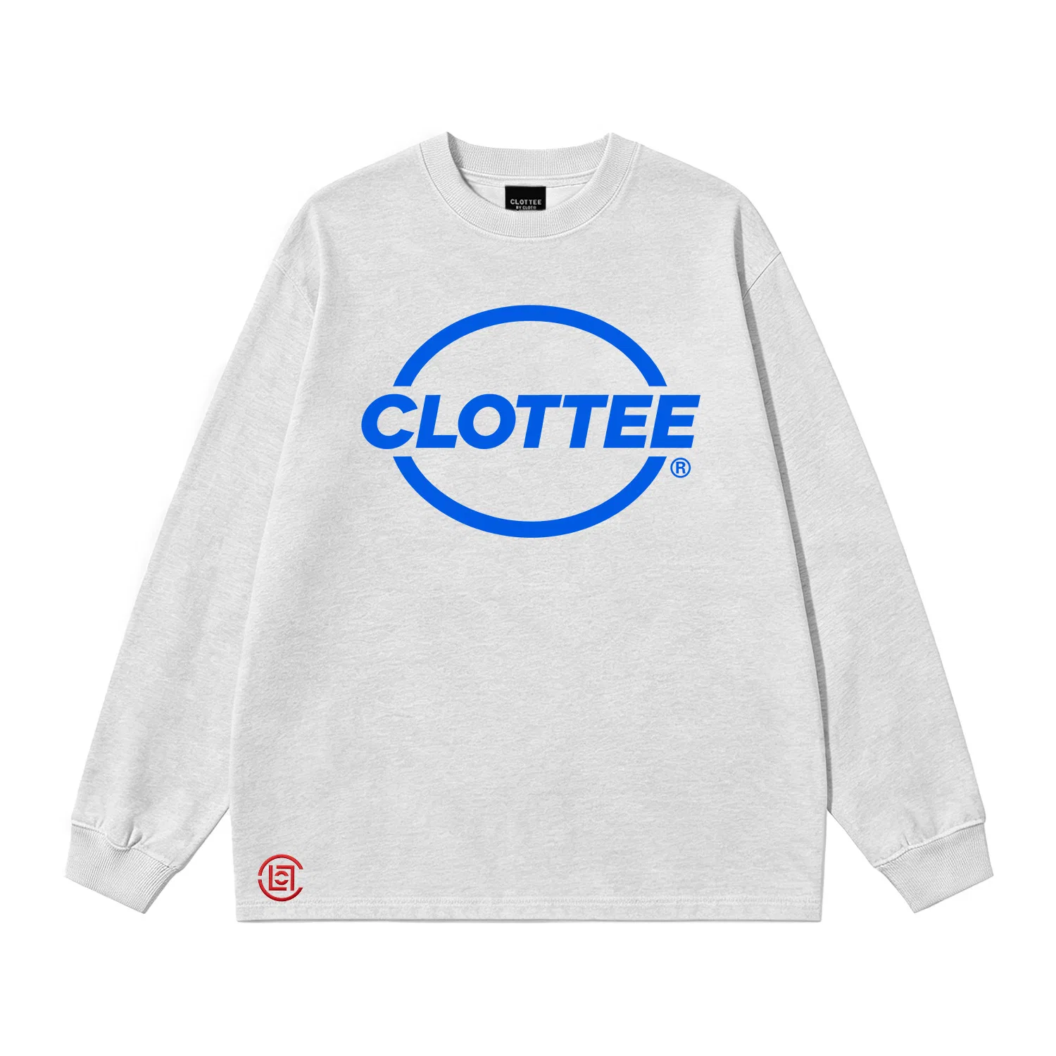 Детская футболка с круглым вырезом, свободного кроя, с логотипом, CLOT, White Heather Gray-Blue Logo