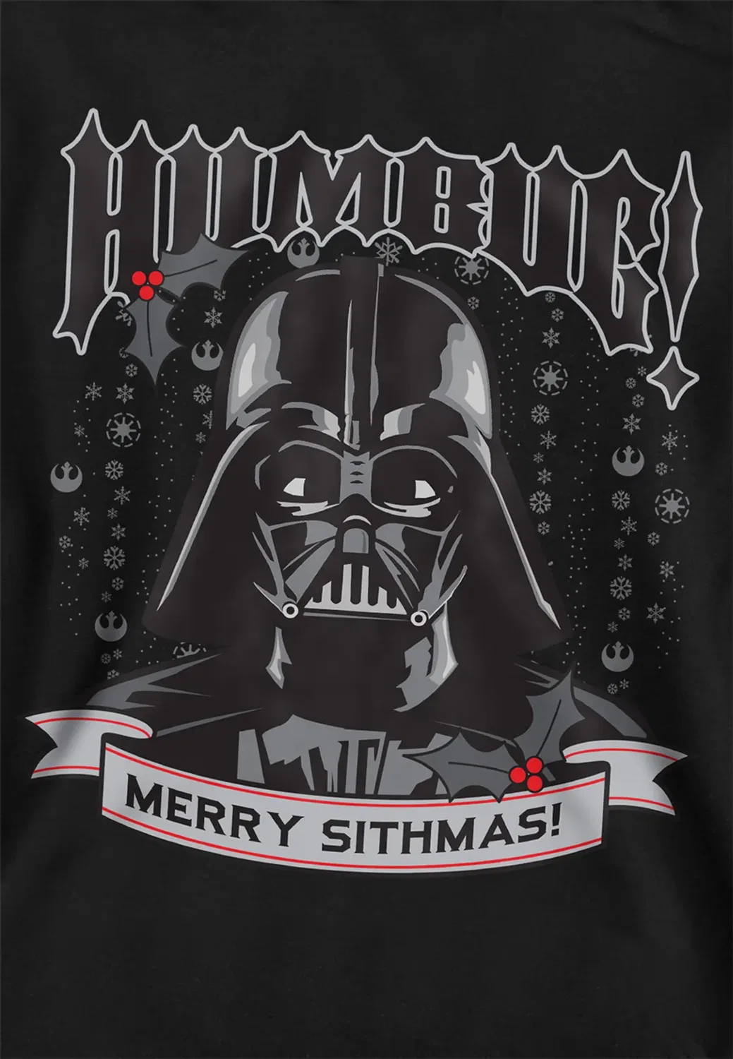 Детский худи с принтом Star Wars Darth Vader Humbug Christmas, Merry Sithmas! Disney, Black — фото 2