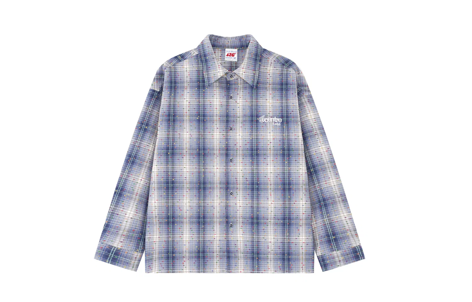 Детская рубашка с воротником и принтом в клетку F426, Blue Plaid