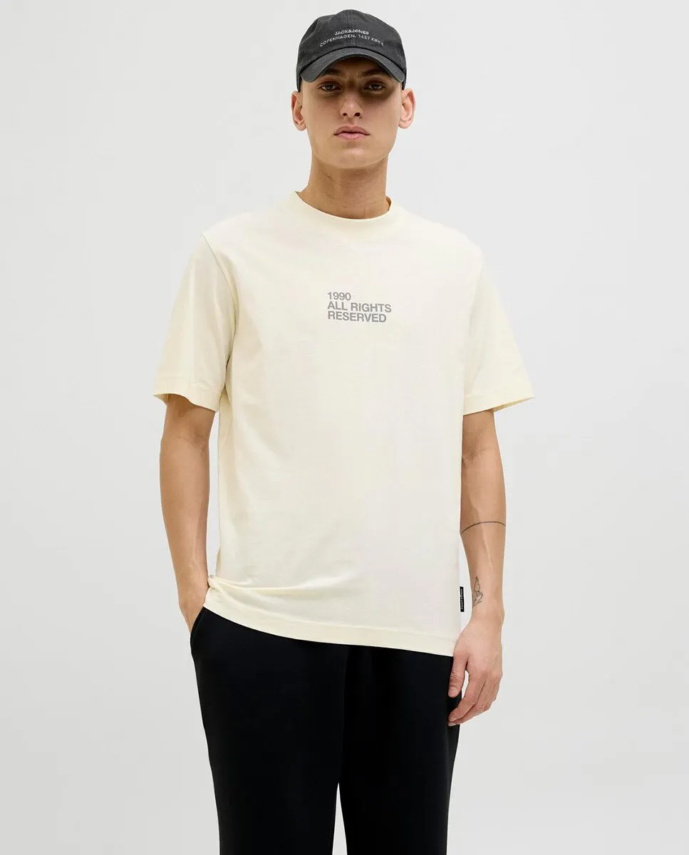 

Мужская футболка с коротким рукавом и рисунком спереди Jack & Jones, бежевый